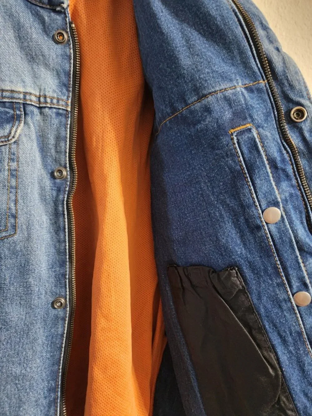 Daniel Smart Blue Denim Motorcycle Vest Collarless with CCW Pockets size XL